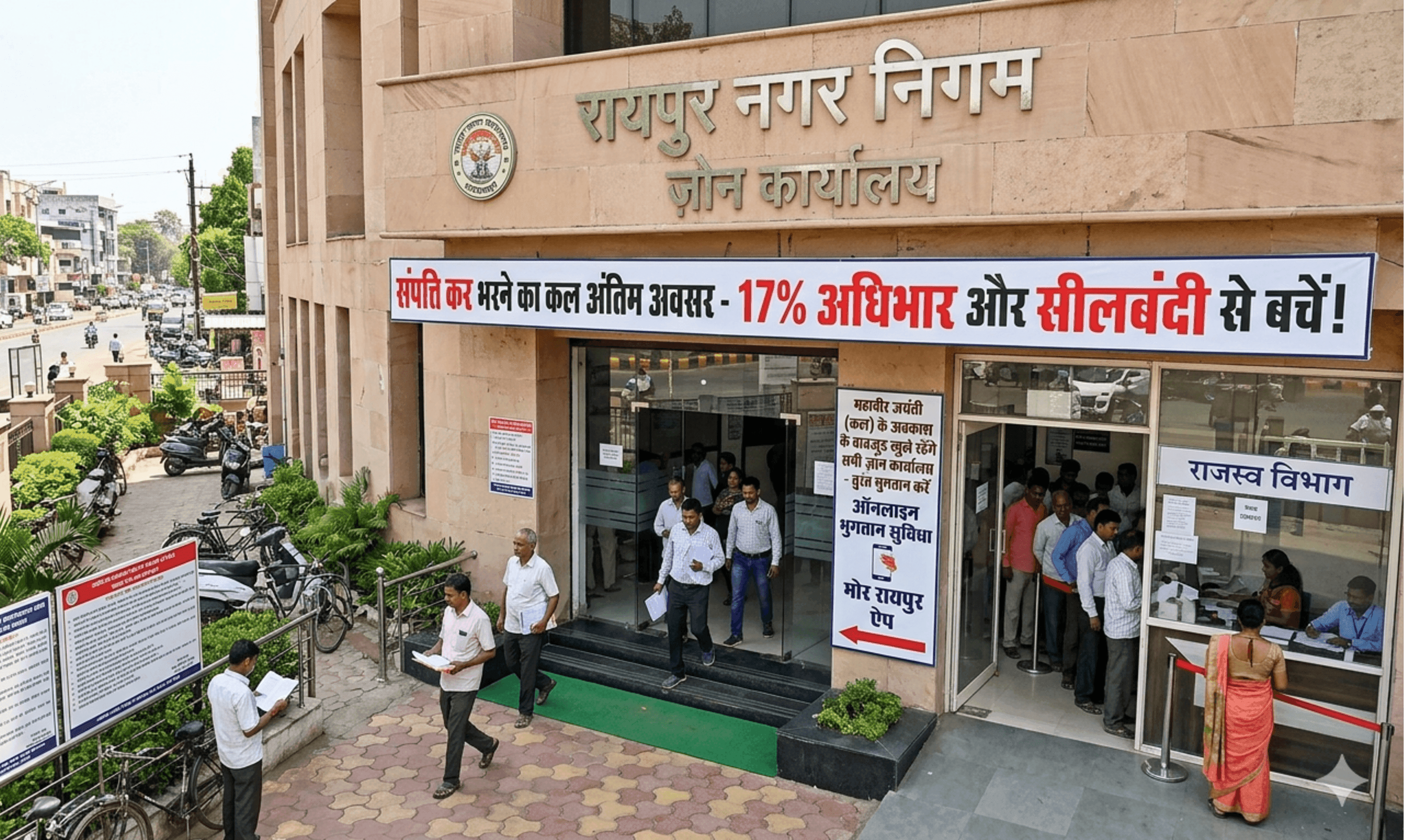 रायपुर नगर निगम की सख्त चेतावनी : टैक्स भरने का कल अंतिम अवसर, नहीं भरा तो लगेगा 17% भारी जुर्माना